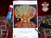 "Árbol de la Vida" Poster con firma de autor/ Poster signed by author Simulación de Canvas/Simulation Canvas 44 x 29 cm